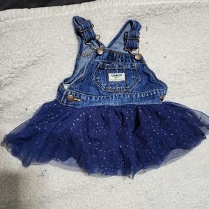 Girls Oshkosh blue jean jumper with lace